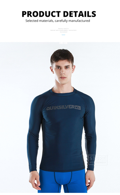 Męski strój do pływania z ochroną UV, długim rękawem i wysypką, idealny na plażę, do surfowania i nurkowania - obcisły top sportowy - Wianko - 11