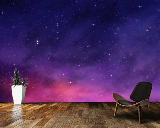 Tapeta 3D z galaktycznym niebem - dekoracja domu (salon, sypialnia) - Wianko - 1