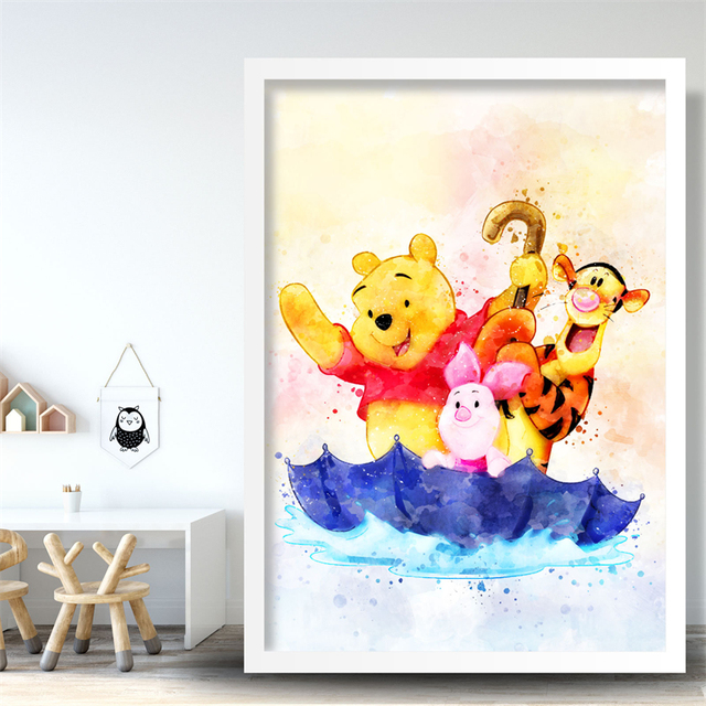 Obraz ścienny puchatki Kubuś Puchatek i Tygrysek Disney na płótnie do salonu - plakat i druk zdjęcia - Wianko - 4