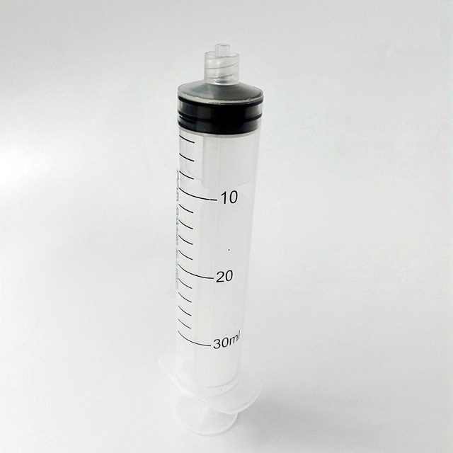 Strzykawka 30 ml z igłą do laboratorium i różnych zastosowań, wtryskiwacz narzędzia z tworzywa sztucznego, 1.5 cal 14G Blunt wskazówka igły dozujące - Wianko - 3