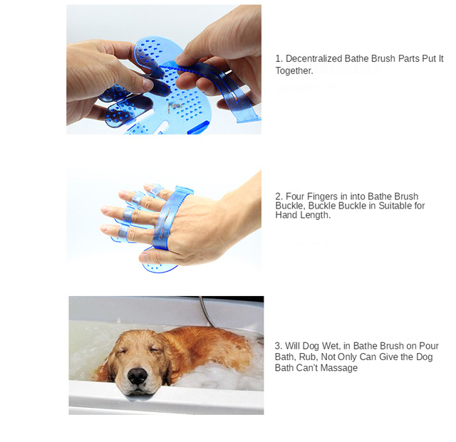Rękawica do pielęgnacji dla psa - plastikowa dłoń w kształcie pięciopalczastej szczotki - Wianko - 13