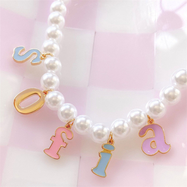 Niestandardowy naszyjnik koloru perła z listowym wisiorkiem, personalizowany, biżuteria dla kobiet jako prezent bożonarodzeniowy - Wianko - 11