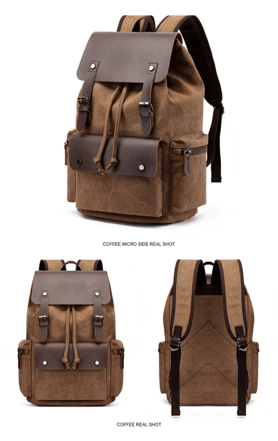 Plecak płócienny w stylu vintage - nowość 2022, idealny na laptopa i do szkoły, dla mężczyzn, duża pojemność - Wianko - 11