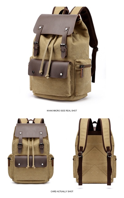 Plecak płócienny w stylu vintage - nowość 2022, idealny na laptopa i do szkoły, dla mężczyzn, duża pojemność - Wianko - 9