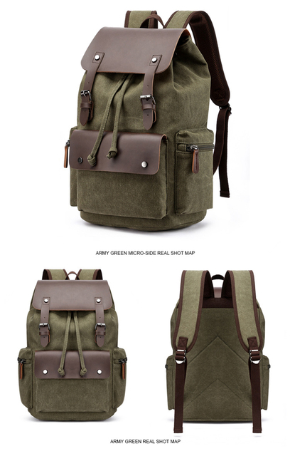 Plecak płócienny w stylu vintage - nowość 2022, idealny na laptopa i do szkoły, dla mężczyzn, duża pojemność - Wianko - 8