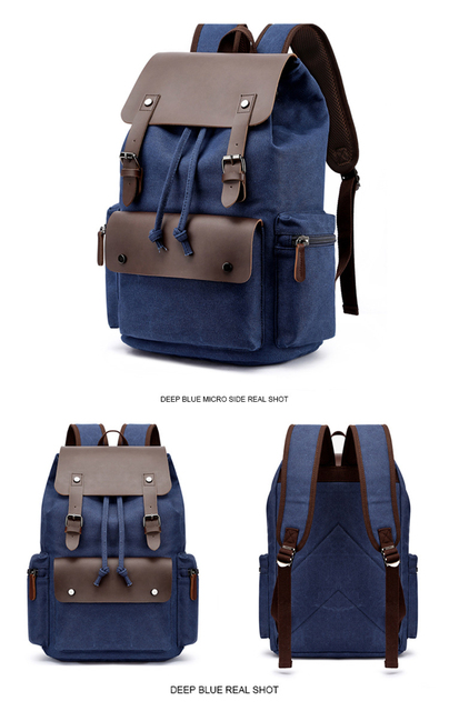 Plecak płócienny w stylu vintage - nowość 2022, idealny na laptopa i do szkoły, dla mężczyzn, duża pojemność - Wianko - 10