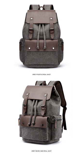 Plecak płócienny w stylu vintage - nowość 2022, idealny na laptopa i do szkoły, dla mężczyzn, duża pojemność - Wianko - 12