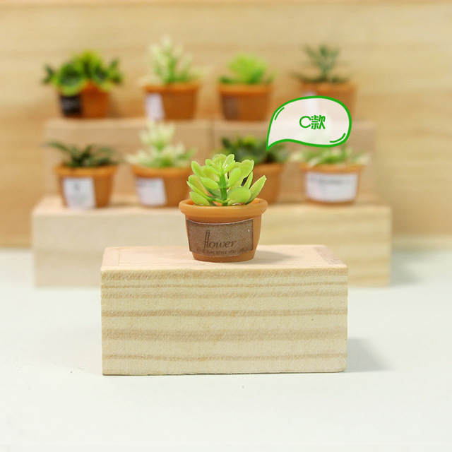 Mini okrągły domek dla lalek - 4 sztuki żywicznego przydomowego miniaturowego wiadra roślinnego symulującego rośliny doniczkowe - dekoracyjna ozdoba - Wianko - 12
