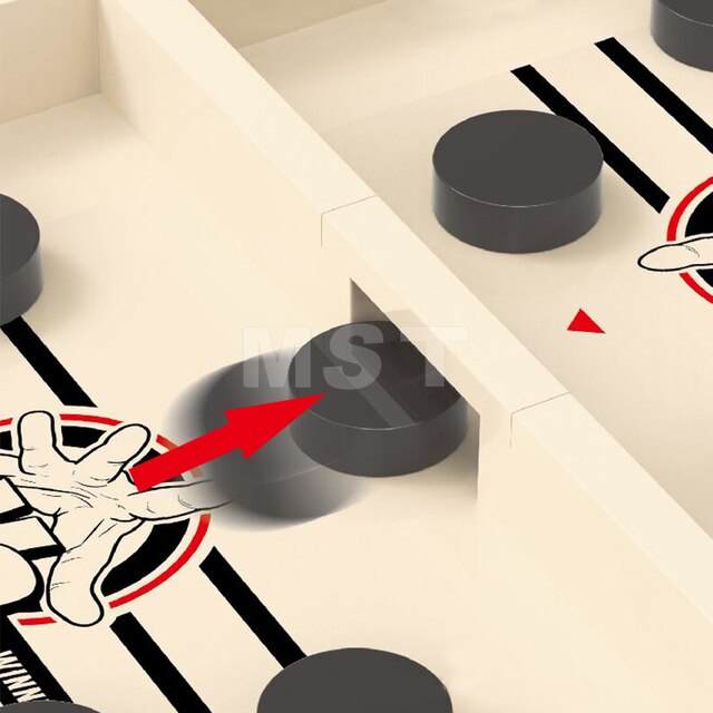 Gra planszowa Podwójna bitwa - szybka chusta Puck - interaktywna zabawka drewniana dla całej rodziny - Wianko - 8