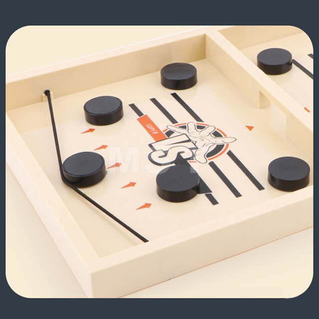 Gra planszowa Podwójna bitwa - szybka chusta Puck - interaktywna zabawka drewniana dla całej rodziny - Wianko - 3