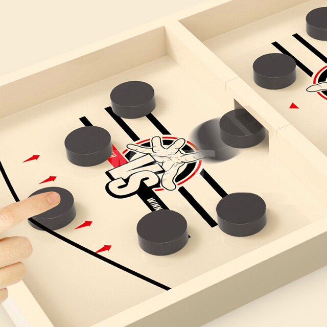Gra planszowa Podwójna bitwa - szybka chusta Puck - interaktywna zabawka drewniana dla całej rodziny - Wianko - 5