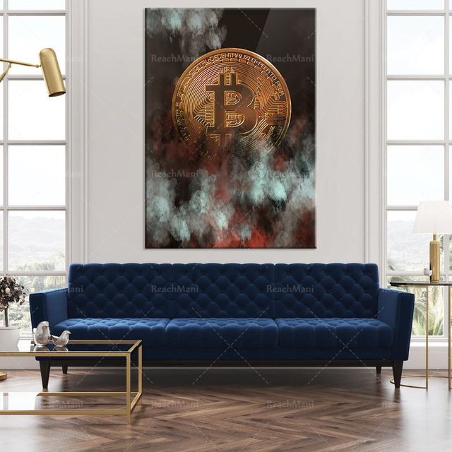 Inwestycyjne Prezenty Artystyczne Bitcoin Print - Powstanie z Popiołów dla Domu lub Biura - Wianko - 8