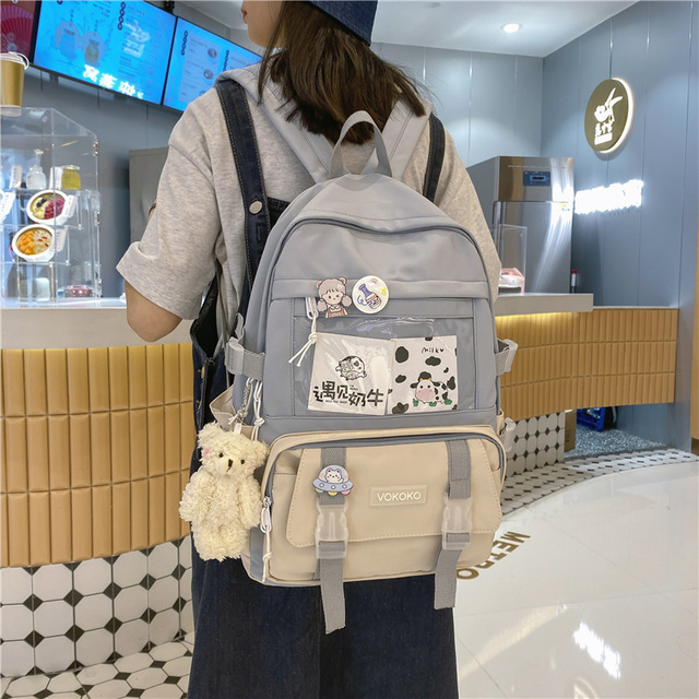 Wodoodporny plecak EnoPella dla kobiet, nastolatek i dziewczyn - model Kawaii BookBag z miejsce na laptopa i słodkim designem - Wianko - 13
