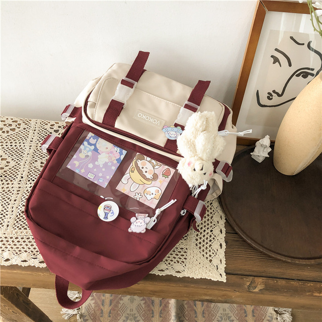 Wodoodporny plecak EnoPella dla kobiet, nastolatek i dziewczyn - model Kawaii BookBag z miejsce na laptopa i słodkim designem - Wianko - 8