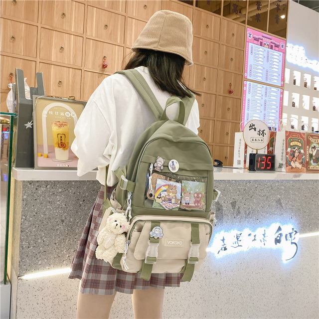 Wodoodporny plecak EnoPella dla kobiet, nastolatek i dziewczyn - model Kawaii BookBag z miejsce na laptopa i słodkim designem - Wianko - 19