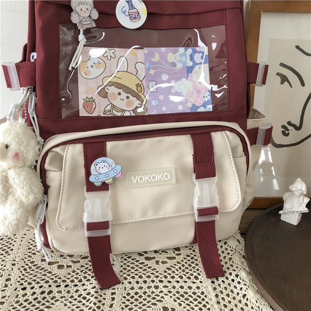 Wodoodporny plecak EnoPella dla kobiet, nastolatek i dziewczyn - model Kawaii BookBag z miejsce na laptopa i słodkim designem - Wianko - 25