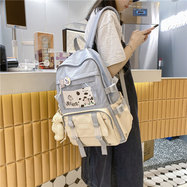 Wodoodporny plecak EnoPella dla kobiet, nastolatek i dziewczyn - model Kawaii BookBag z miejsce na laptopa i słodkim designem - Wianko - 14