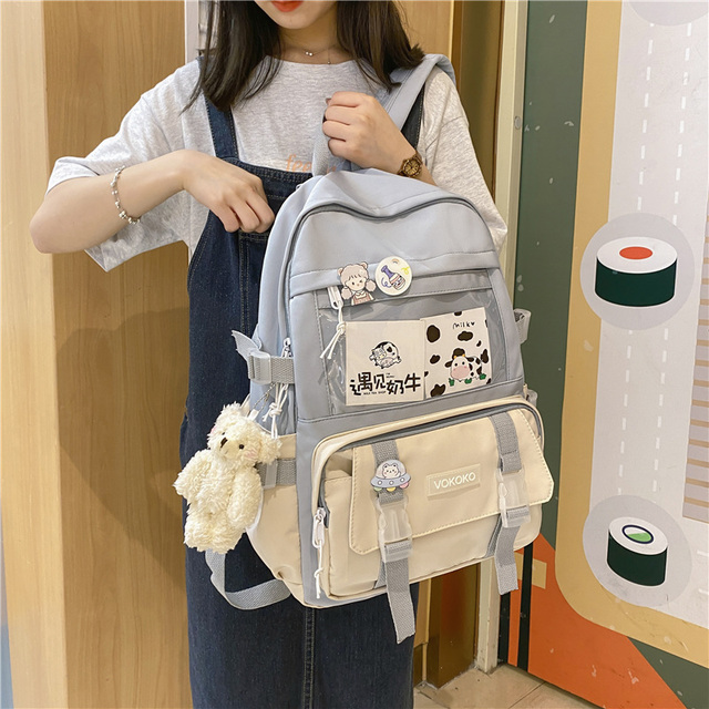 Wodoodporny plecak EnoPella dla kobiet, nastolatek i dziewczyn - model Kawaii BookBag z miejsce na laptopa i słodkim designem - Wianko - 12