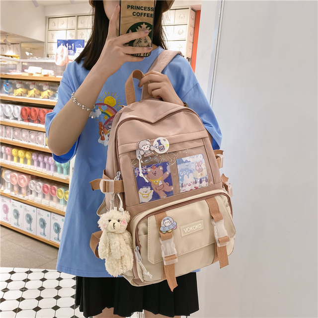 Wodoodporny plecak EnoPella dla kobiet, nastolatek i dziewczyn - model Kawaii BookBag z miejsce na laptopa i słodkim designem - Wianko - 17
