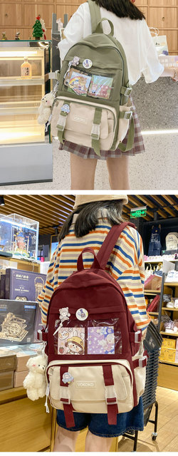 Wodoodporny plecak EnoPella dla kobiet, nastolatek i dziewczyn - model Kawaii BookBag z miejsce na laptopa i słodkim designem - Wianko - 2