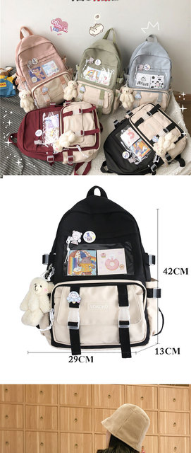 Wodoodporny plecak EnoPella dla kobiet, nastolatek i dziewczyn - model Kawaii BookBag z miejsce na laptopa i słodkim designem - Wianko - 1