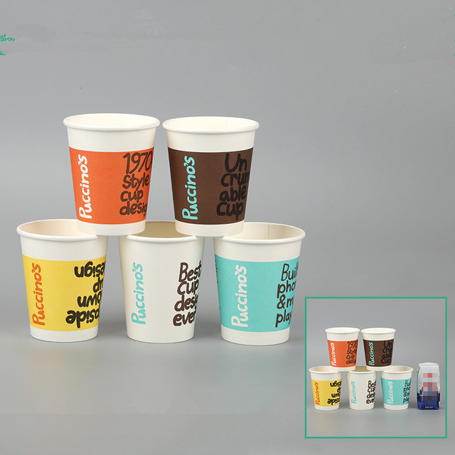 50 sztuk wysokiej jakości kubków jednorazowych do kawy, 8oz (250ml), kreatywne, z pokrywką - Wianko - 1