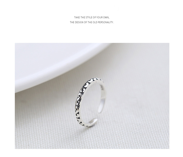 Srebrny pierścień tajski 925 o otwartym wzorze dla kobiet - Wianko - 6