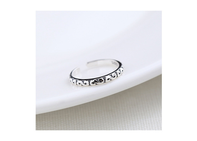 Srebrny pierścień tajski 925 o otwartym wzorze dla kobiet - Wianko - 5
