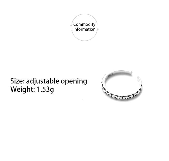Srebrny pierścień tajski 925 o otwartym wzorze dla kobiet - Wianko - 1