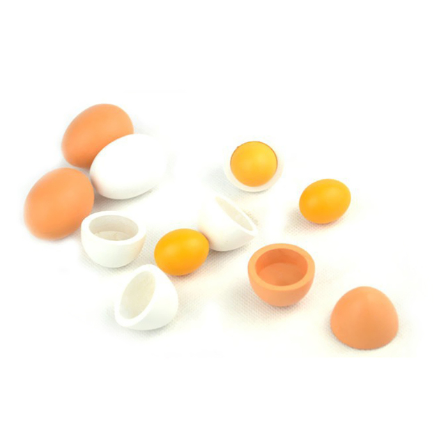 Drewniane symulacyjne jajka kuchenne dla dzieci - zestaw 6 sztuk - Wianko - 10