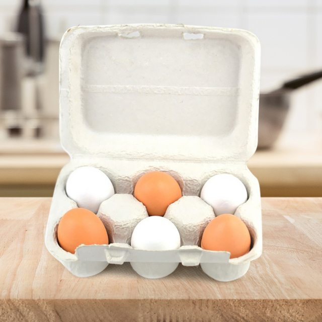 Drewniane symulacyjne jajka kuchenne dla dzieci - zestaw 6 sztuk - Wianko - 5