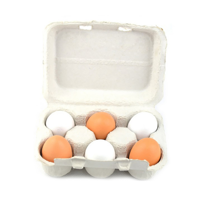 Drewniane symulacyjne jajka kuchenne dla dzieci - zestaw 6 sztuk - Wianko - 7