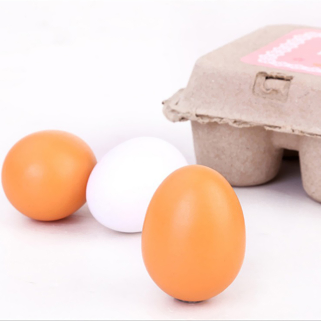 Drewniane symulacyjne jajka kuchenne dla dzieci - zestaw 6 sztuk - Wianko - 8