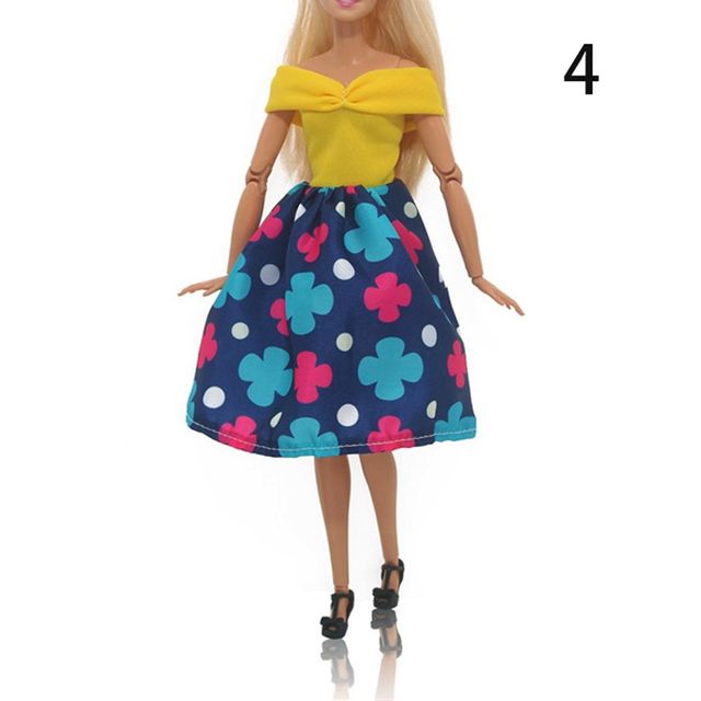 Najnowsza sukienka Barbie z kolekcji 2021 - modna i ręcznie szyta odzież o długości 30cm dla lalek, idealna jako prezent DIY - Wianko - 4
