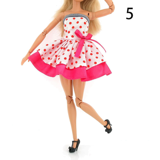 Najnowsza sukienka Barbie z kolekcji 2021 - modna i ręcznie szyta odzież o długości 30cm dla lalek, idealna jako prezent DIY - Wianko - 5