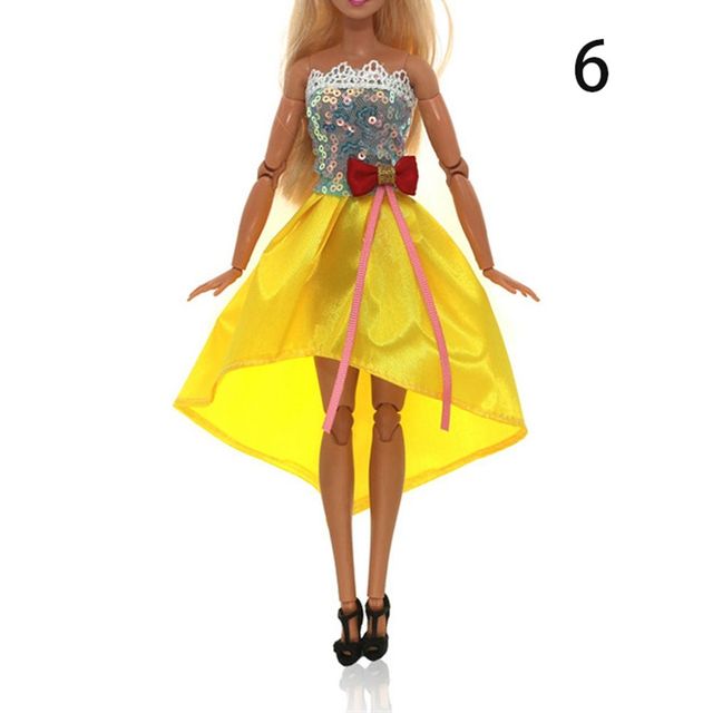 Najnowsza sukienka Barbie z kolekcji 2021 - modna i ręcznie szyta odzież o długości 30cm dla lalek, idealna jako prezent DIY - Wianko - 6