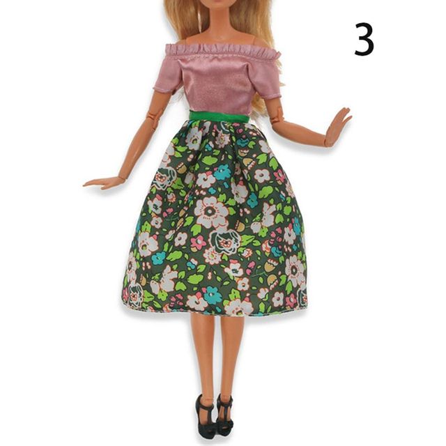 Najnowsza sukienka Barbie z kolekcji 2021 - modna i ręcznie szyta odzież o długości 30cm dla lalek, idealna jako prezent DIY - Wianko - 3