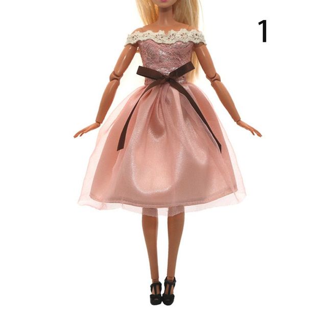 Najnowsza sukienka Barbie z kolekcji 2021 - modna i ręcznie szyta odzież o długości 30cm dla lalek, idealna jako prezent DIY - Wianko - 1