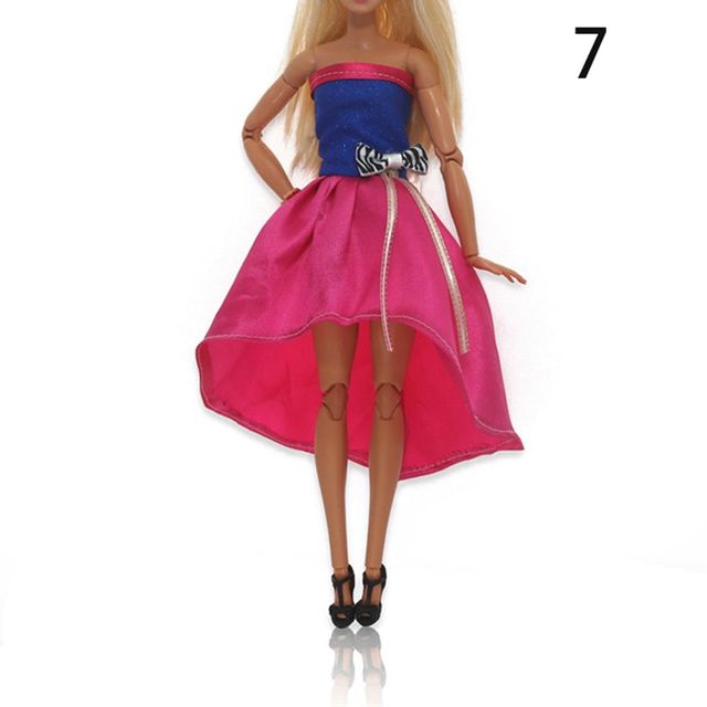 Najnowsza sukienka Barbie z kolekcji 2021 - modna i ręcznie szyta odzież o długości 30cm dla lalek, idealna jako prezent DIY - Wianko - 7