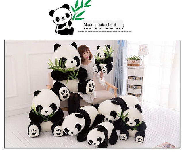 Śliczna duża pluszowa panda do spania - zabawka kreatywna z modnymi filmowymi lalkami dla dzieci na wakacje i urodziny (Ekskluzywny prezent) - Wianko - 16
