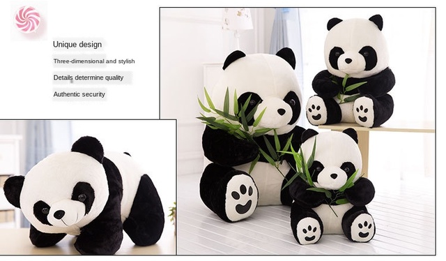 Śliczna duża pluszowa panda do spania - zabawka kreatywna z modnymi filmowymi lalkami dla dzieci na wakacje i urodziny (Ekskluzywny prezent) - Wianko - 12