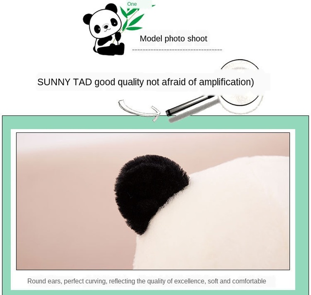 Śliczna duża pluszowa panda do spania - zabawka kreatywna z modnymi filmowymi lalkami dla dzieci na wakacje i urodziny (Ekskluzywny prezent) - Wianko - 18