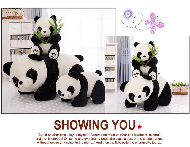 Śliczna duża pluszowa panda do spania - zabawka kreatywna z modnymi filmowymi lalkami dla dzieci na wakacje i urodziny (Ekskluzywny prezent) - Wianko - 13