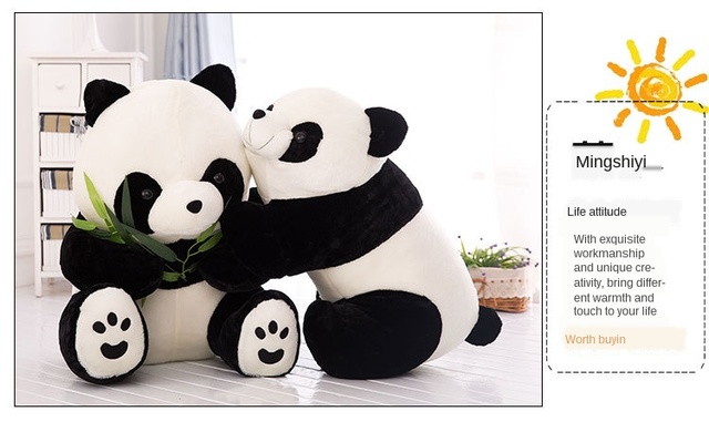 Śliczna duża pluszowa panda do spania - zabawka kreatywna z modnymi filmowymi lalkami dla dzieci na wakacje i urodziny (Ekskluzywny prezent) - Wianko - 11