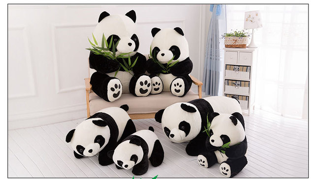 Śliczna duża pluszowa panda do spania - zabawka kreatywna z modnymi filmowymi lalkami dla dzieci na wakacje i urodziny (Ekskluzywny prezent) - Wianko - 15