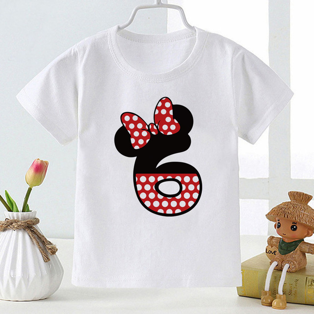 Koszula dla chłopców i dziewczynek z motywem kreskówkowym Disney Myszka Minnie z numerami od 0 do 9 dla dzieci - Top T-shirt Harajuku Baby - Wianko - 8