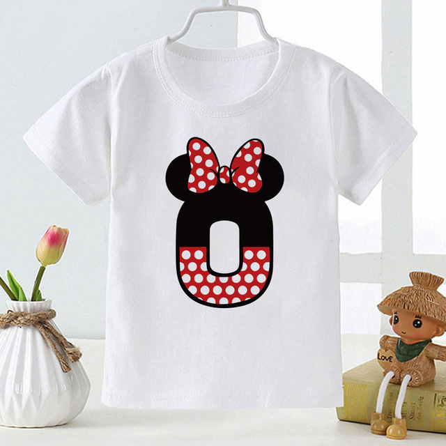 Koszula dla chłopców i dziewczynek z motywem kreskówkowym Disney Myszka Minnie z numerami od 0 do 9 dla dzieci - Top T-shirt Harajuku Baby - Wianko - 3