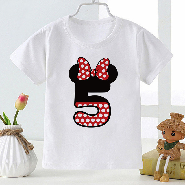 Koszula dla chłopców i dziewczynek z motywem kreskówkowym Disney Myszka Minnie z numerami od 0 do 9 dla dzieci - Top T-shirt Harajuku Baby - Wianko - 7