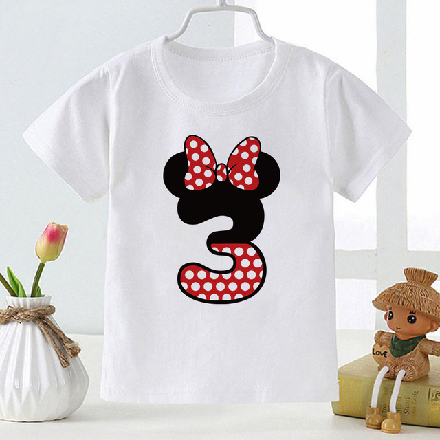 Koszula dla chłopców i dziewczynek z motywem kreskówkowym Disney Myszka Minnie z numerami od 0 do 9 dla dzieci - Top T-shirt Harajuku Baby - Wianko - 5
