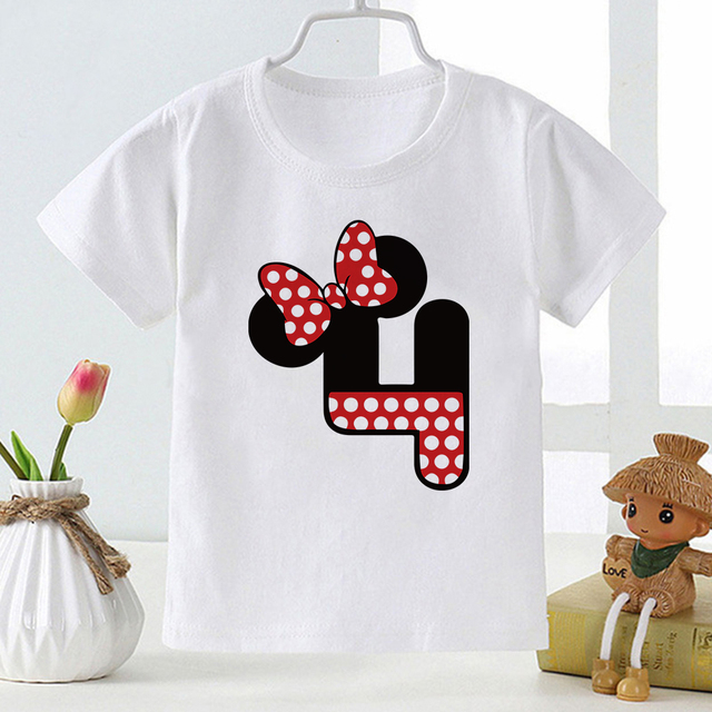 Koszula dla chłopców i dziewczynek z motywem kreskówkowym Disney Myszka Minnie z numerami od 0 do 9 dla dzieci - Top T-shirt Harajuku Baby - Wianko - 6